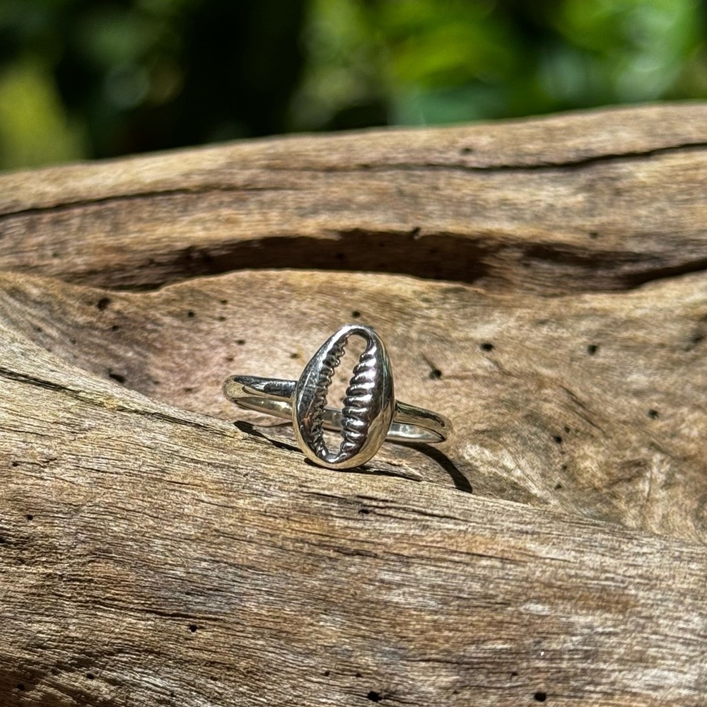 925 sterling silver cowrie shell ring 6 - Picture 3 of 3